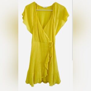LUSH Gauze Faux Wrap Dress Small